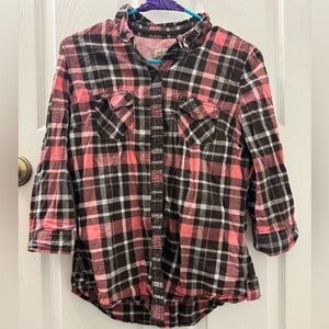 Plaid button-down shirt